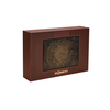 Elegante Parfüm-Geschenkbox aus MDF mit zwei Fächern und luxuriösem Goldprägemuster
