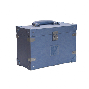 Hochwertiger Haze Blue Wavy Grain PU-Leder-Parfümbox-Koffer für die Reise