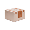 Luxuriöse, leere Parfümbox aus PU-Leder mit Markenlogo und Schublade